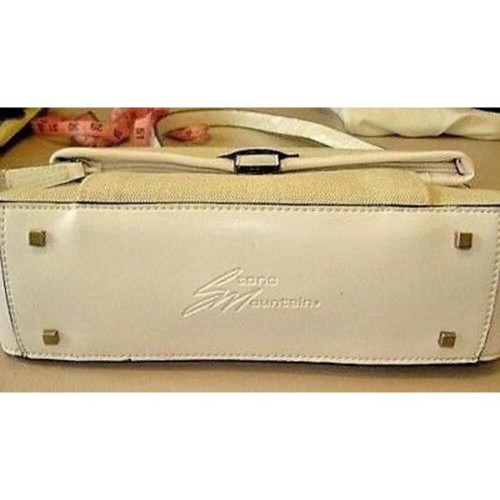 Stone Mountain Shoulder Bag Cream Canvas Leather Trim Purse Handbag NWOT - Picture 7 of 10